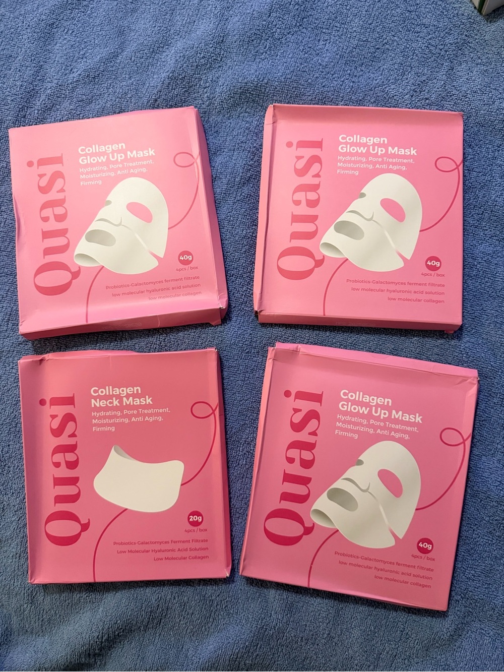 Quasi Collagen Glow Up Mask Face & Neck. NIB